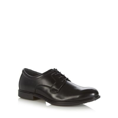Hush Puppies Black leather stitched lace up shoes